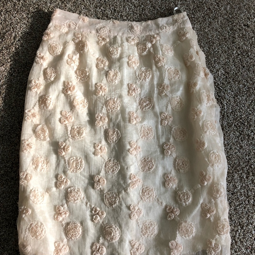 SOLD - Cream floral skirt
